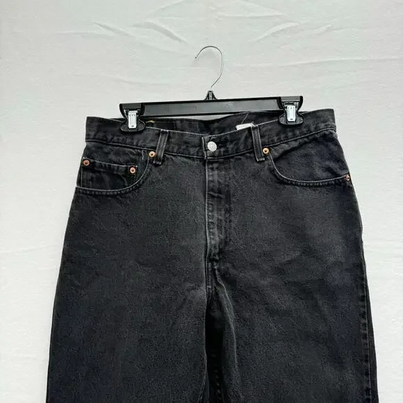 VTG Levi's 505 Men's 34x29 Black Regular Straight Fit Denim Jeans 90s